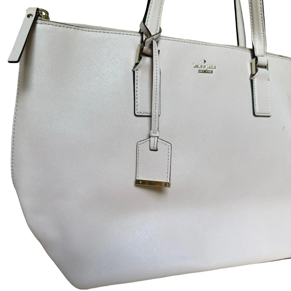 Kate Spade New York Light Pink Large Tote Shoulder Bag Purse Leather 16x11x6
